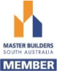 Master Builders member logo representing trusted builders specializing in verandahs, patios, and home improvements.
