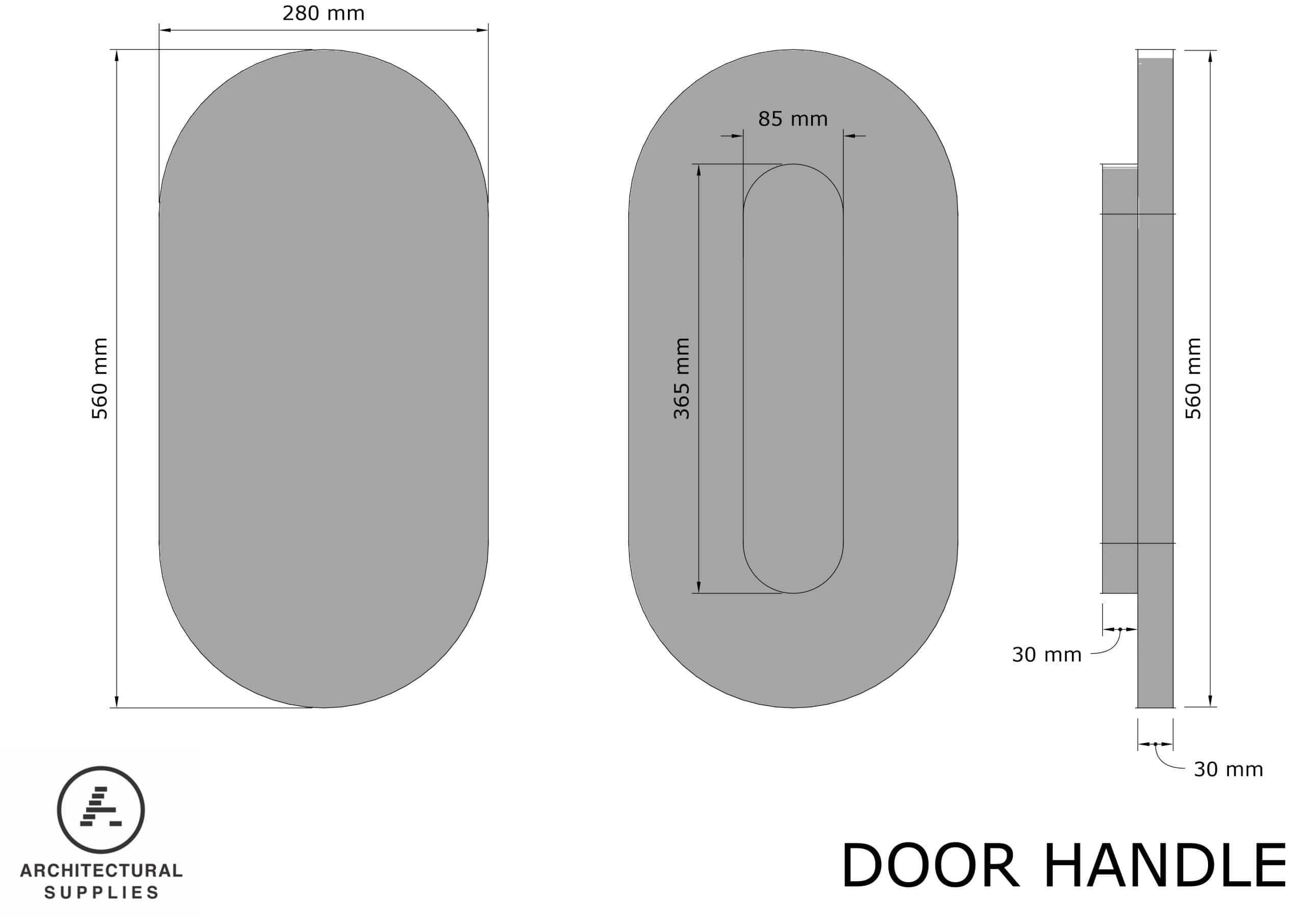 Entrance Door Handle Oval