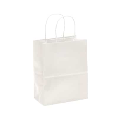 White Twist Handle Petite Carry Bags - Bagot Pharmacy Supplies