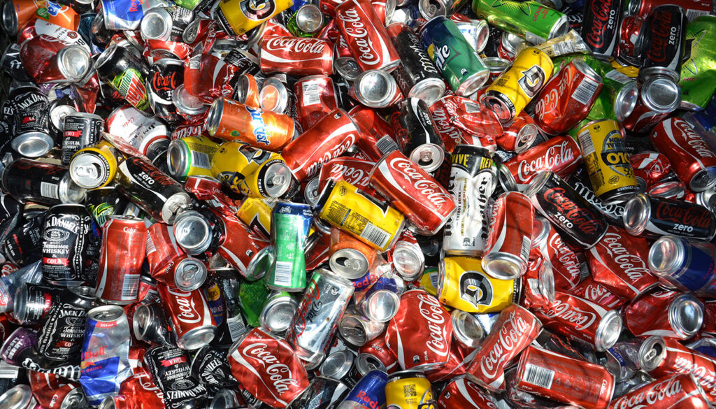 aluminum cans ready to recycle