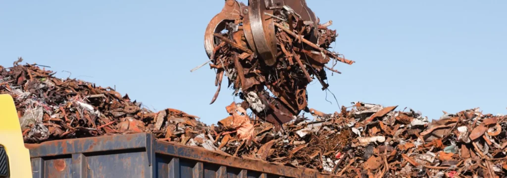 a pile of industrial scrap metal