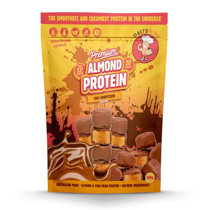 Macro Mike – Choc Honeycomb Premium Almond Protein (800g Bag)
