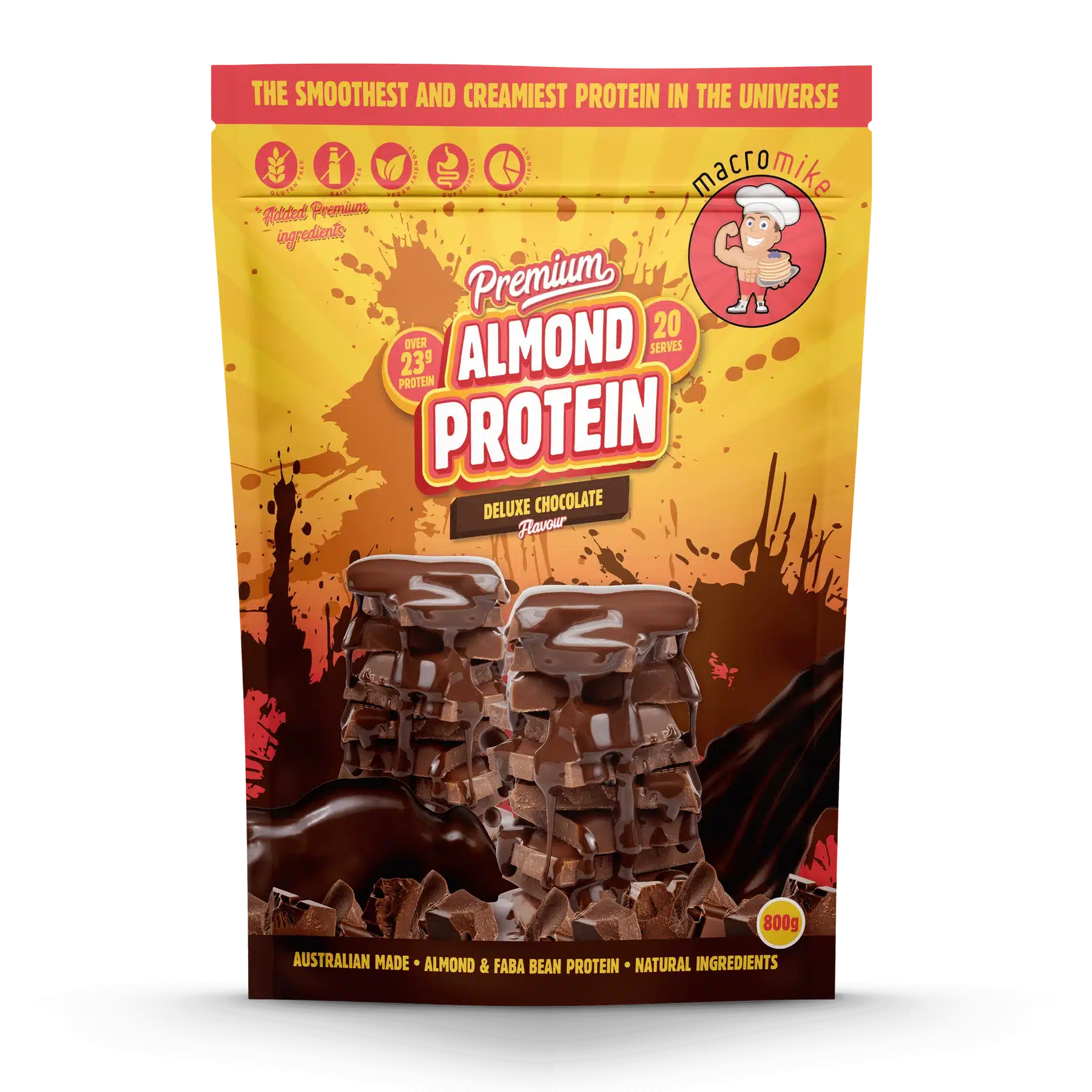 Macro Mike – Deluxe Chocolate Premium Almond Protein (800g Bag)