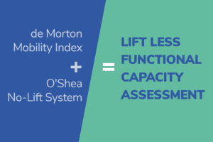 de Morton Mobility Index and O'Shea No-Lift System combined to create Lift Less Functional Capacity Assessment, highlighting innovative care strategies for improved caregiving outcomes.