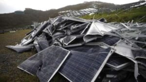 Solar Panel Recycling Pile