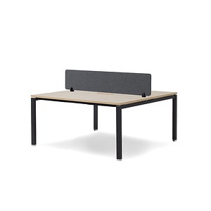 Runway 2 Seat Black Frame Workstation with screen