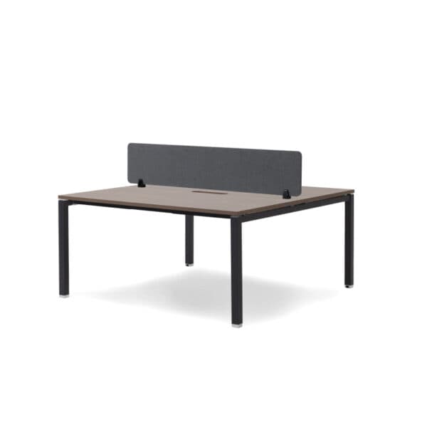 Runway 2 Seat Black Frame Workstation with screen