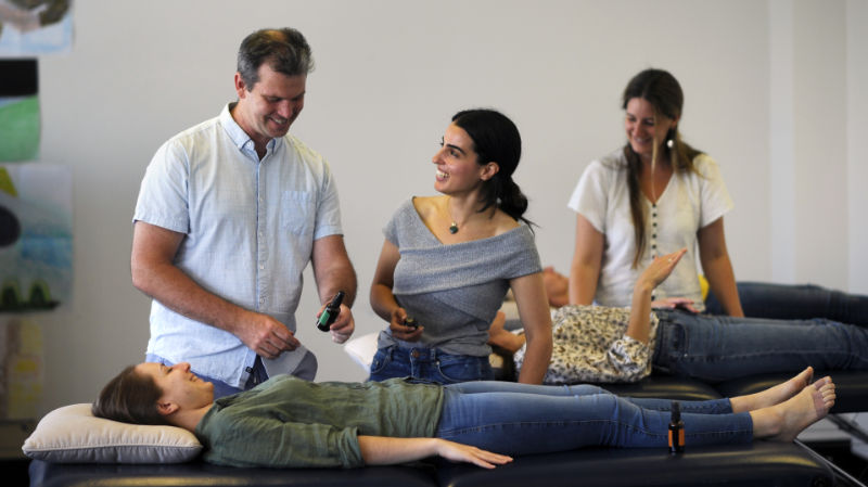 Advanced Diploma of Integrative Complementary Medicine students in a practise session.