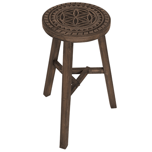 boho wooden stool