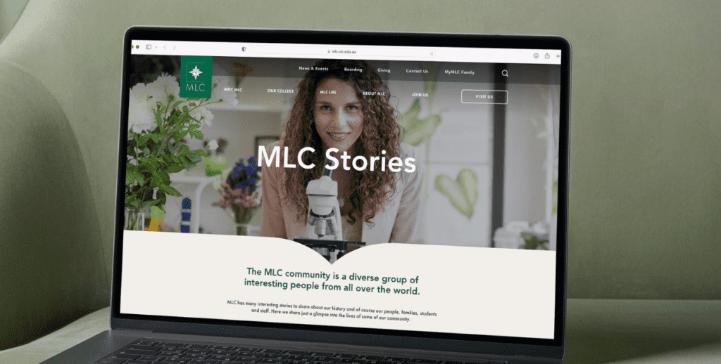 MLC website on a laptop.