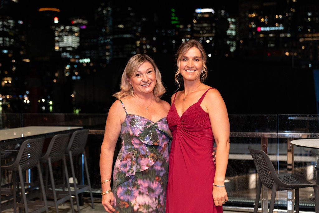 Sharyn Green-Arndt and Lisanne Iriks enjoying the ADR Gala Dinner to celebrate the 2025 aware winners.