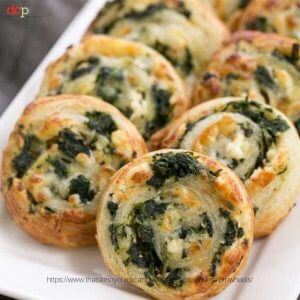 Spinach Feta Pinwheels from That Skinny Chick Can Bake