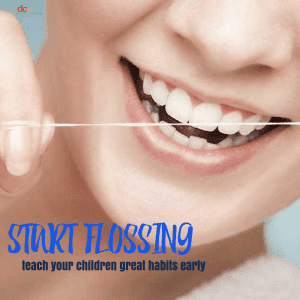 Children's Oral Health - start flossing teeth young