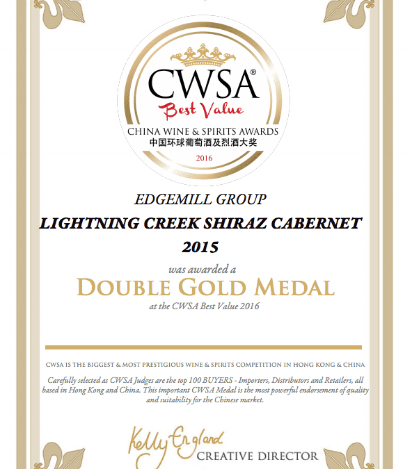 EDGEMILL RECEIVE ANOTHER AWARD AT CWSA