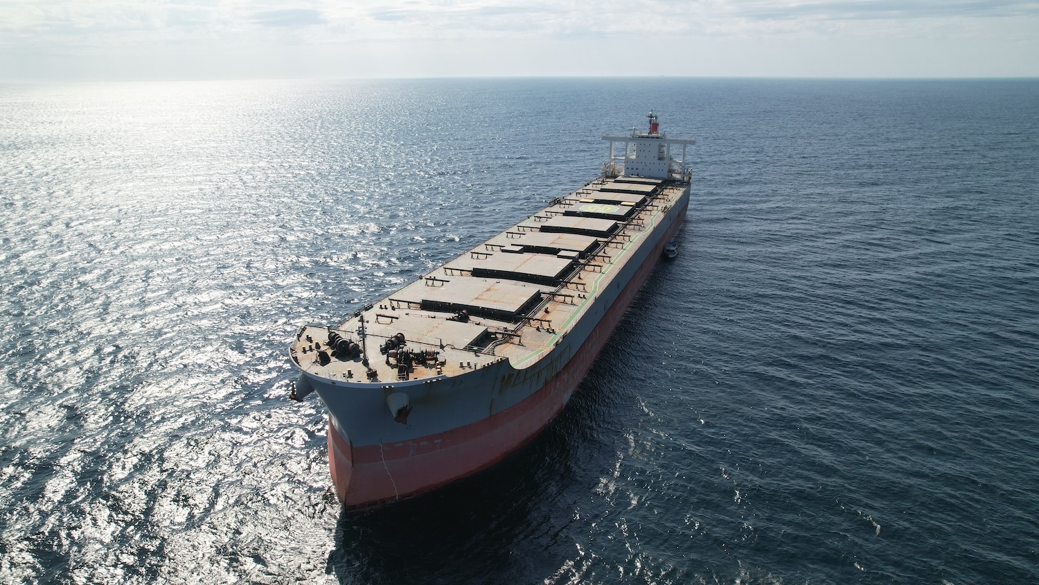 a large shipping vessel on the open sea