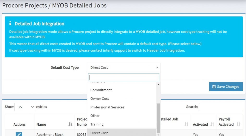How to configure Default Cost type in MYOB? – Interfy Help