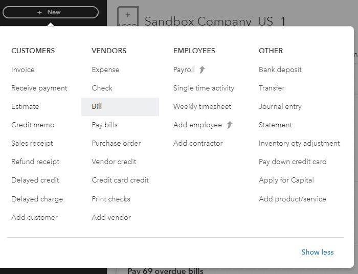How to create and pay a direct cost from a QBO Bill Interfy Help