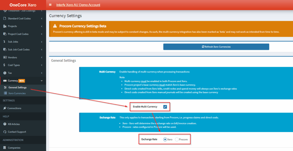 Multi-currency setup for use with OneCore – Interfy Help