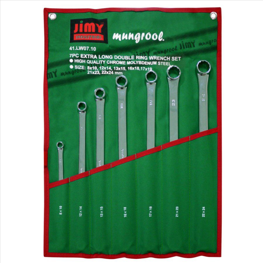 thumbnail image 2 of 5pc Extra Long Metric Ring Spanner Set - Polished Finish - 8x10, 12x14, 13x15, 16x18, 17x19 2 of 4