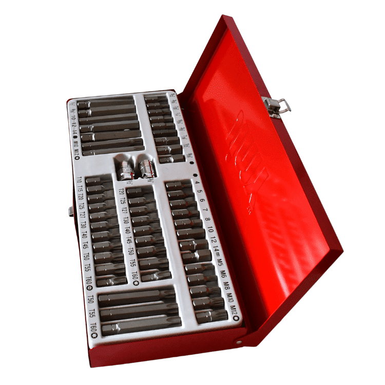 54 PIECE BIT SET HEX, STAR, SPLINE TAMPERPROOF SECURITY STAR BITS