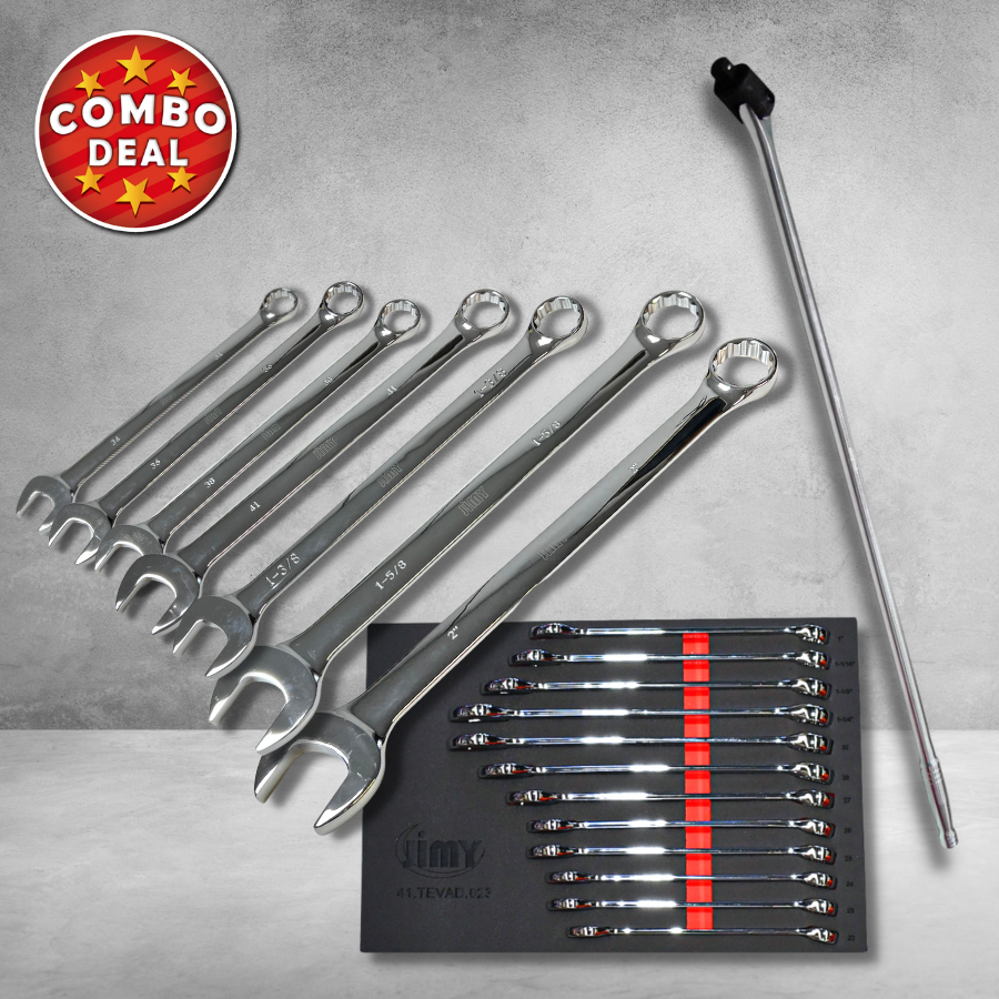 19 PIECE LARGE SPANNERS + ¾” DR BREAKER BAR 1050mm (COMBO DEAL) - Jimy ...