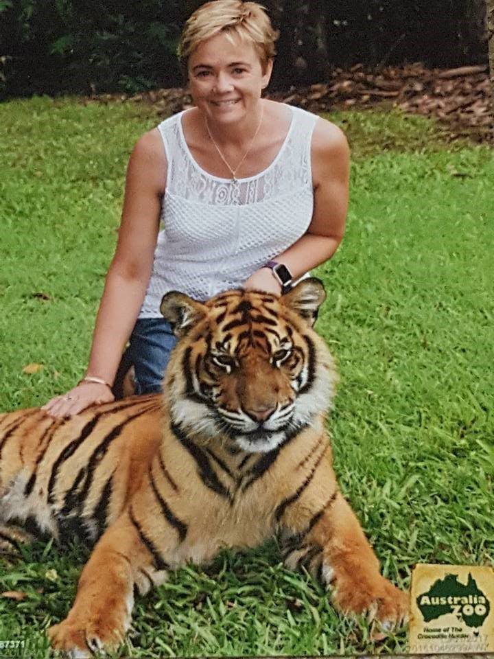 Leanne Banks with a tiger