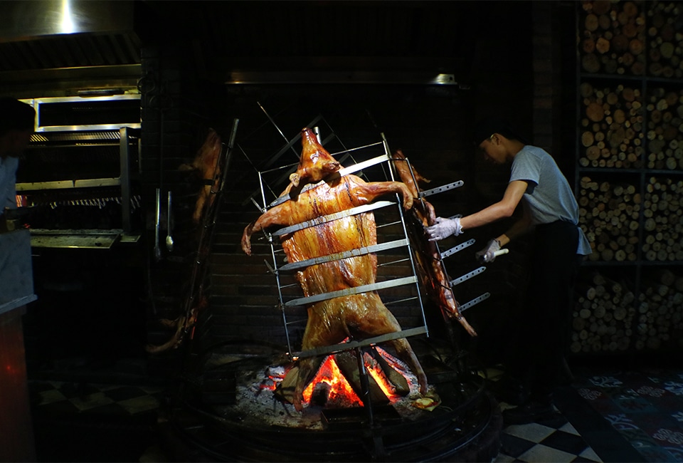 Pigs On A Spit At Barbacoa