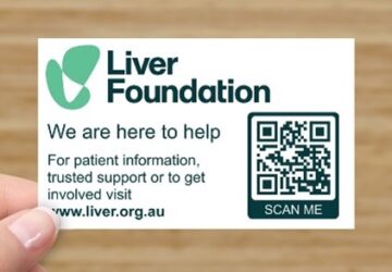 Picture of a card with Liver Foundation contact information
