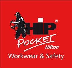 Hip pocket workwear logo