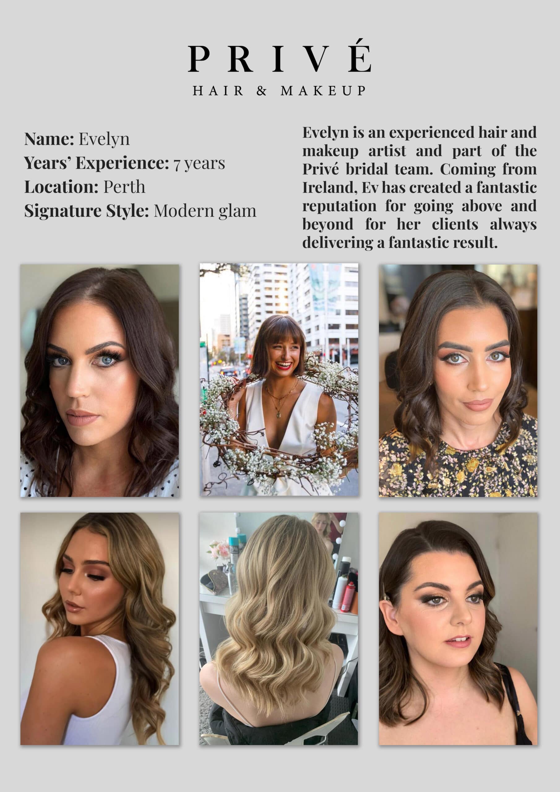 Privé Hair & Makeup Artist Portfolio - Evelyn in Perth