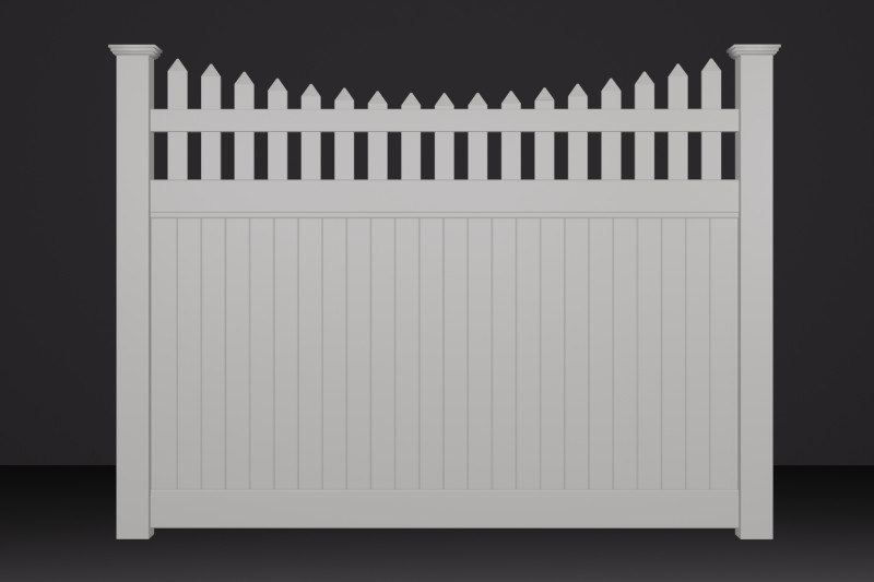 PVC Semi Privacy Fencing white 1500mm Coolum Style
