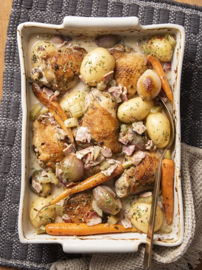 One Pot Chicken, Lemon, Tarragon and Potato Casserole Spudlite