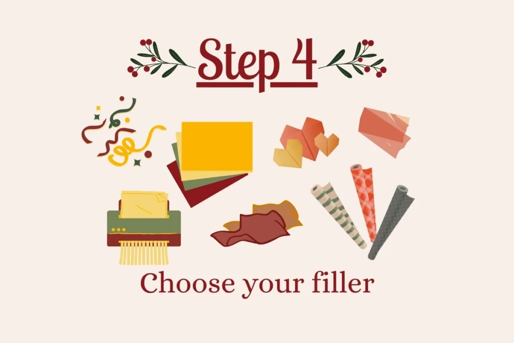Step 4 choose your filler graphic with differnent options to stuff hamper with | Swoosh Finance
