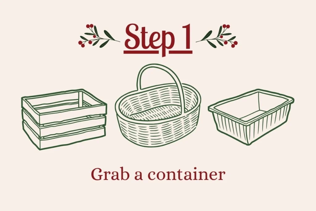 Step 1 grab a container graphic with various options for hamper | Swoosh Finance