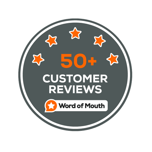 Word of Mouth 50+ Reviews Badge
