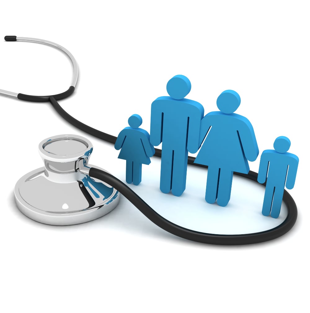Secure digital assistant supporting family medicine workflows including appointments, insurance checks, and chronic condition tracking