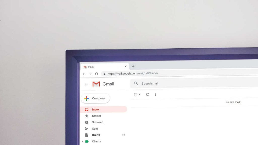 Image of GSuite email on monitor